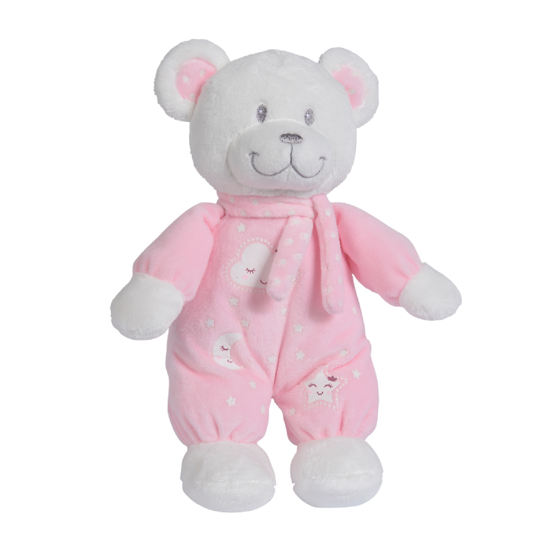  - new boone glow peluche ours rose 30 cm 
